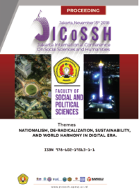 Image of JICOSSH 2018 PROCEEDINGS 1ST JAKARTA INTERNATIONAL CONFERENCE ON SOCIAL SCIENCES AND HUMANITIES 2018. JAKARTA, NOVEMBER, 15TH 2018