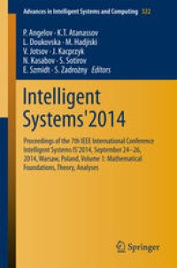 Image of Intelligent systems'2014: Proceedings of the 7th International Conference Intelligent Systems IS'2014, September 24?