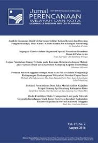 Image of Jurnal Perencanaan Wilayah dan Kota (Journal of Regional and City Planning)